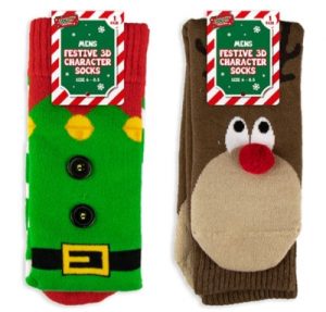 Christmas Festive 3D Character Men's Socks