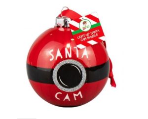 Christmas Light-Up Santa Cam Bauble
