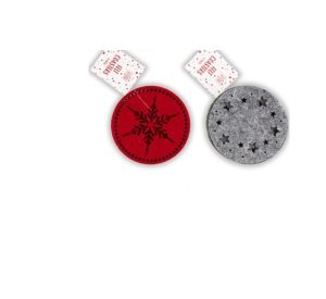 Christmas Felt Laser Cut Coasters 10cm Pack Of 4