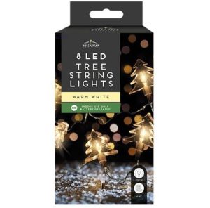Christmas Xmas Tree 8 LED Warm White String Lights 1.5m