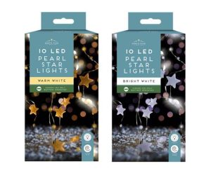 Christmas 10 LED Pearl Star String Lights