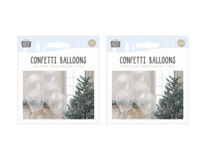 Christmas Gold & Silver Glitter Confetti Balloons Pack Of 5