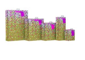 Kraft Confetti Pink Foil Gift Bag Large
