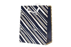Blue & Gold Stripes Gift Bag Xl