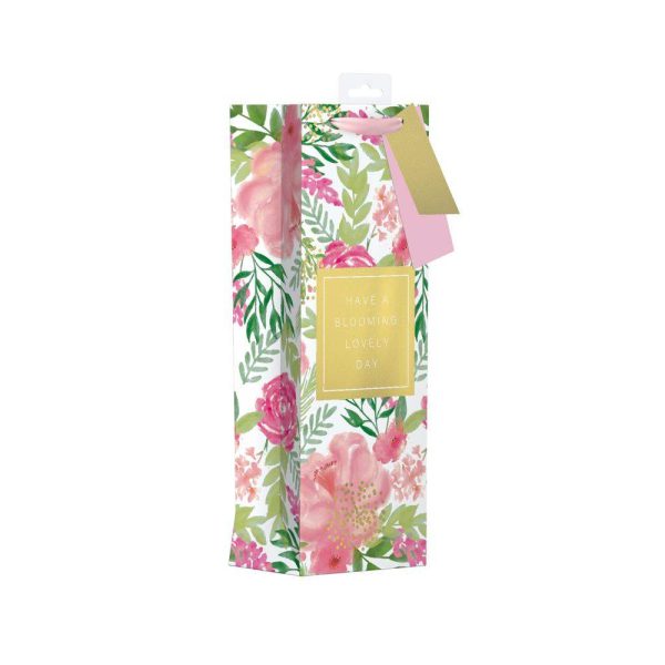 Premium Giftmaker floral spring gift bag bottle