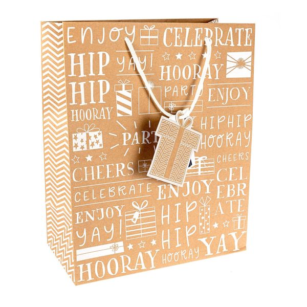 Premium Giftmaker kraft text gift bag large