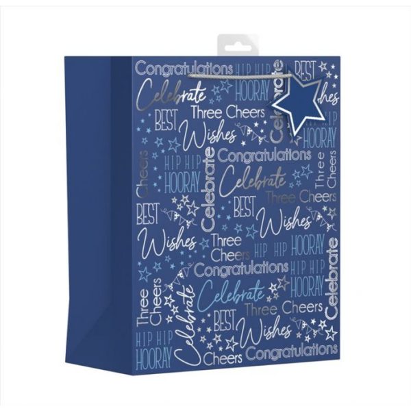 Premium Giftmaker male blue celebration gift bag large