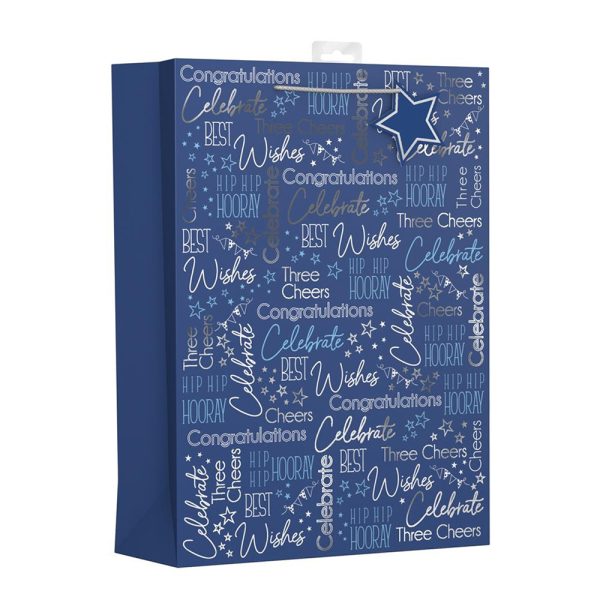 Premium Giftmaker male blue celebration gift bag extra large