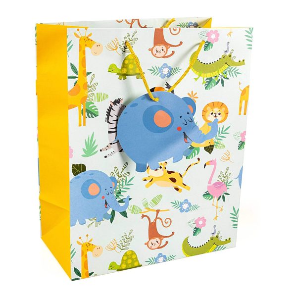 Premium Giftmaker safari animals gift bag medium