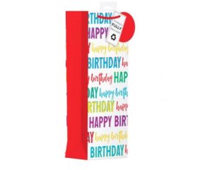 Giftmaker Fun Happy Birthday Text Gift Bag Bottle