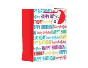 Giftmaker Fun Happy Birthday Text Gift Bag Medium