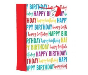 Giftmaker Fun Happy Birthday Text Gift Bag Xl