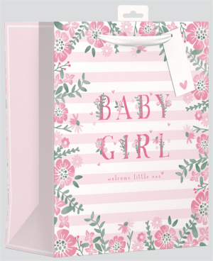 Giftmaker Floral Baby Girl Gift Bag Large