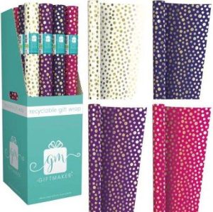 Giftmaker Male & Female Spotted Foil Gift Wrap 1.5m