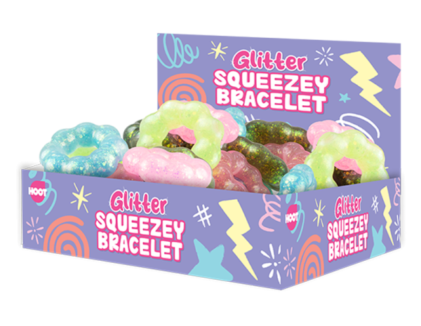 Premium Hoot rubber glitter squeezy bracelet