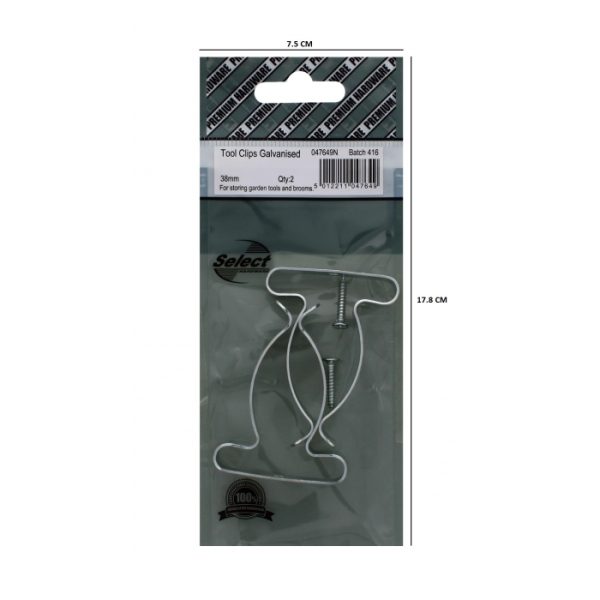 Galvanised Tool Clip 38mm 2 Pack