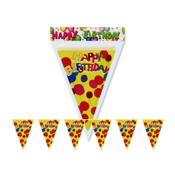 Cheerful birthday banner with vibrant balloons Print