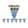 Happy B-Day Banner with Multicolour Balloon Clusters Print