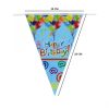 Happy B-Day Banner with Multicolour Balloon Clusters Print
