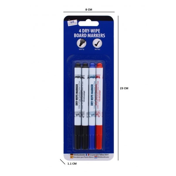 Dry-Wipe Board Markers 4 Pack