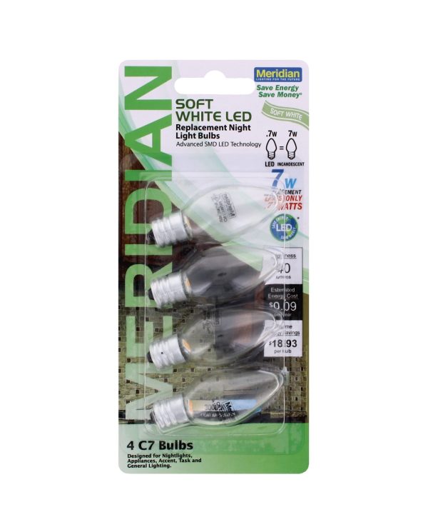 C7 Soft White LED Bulb Pack of 4