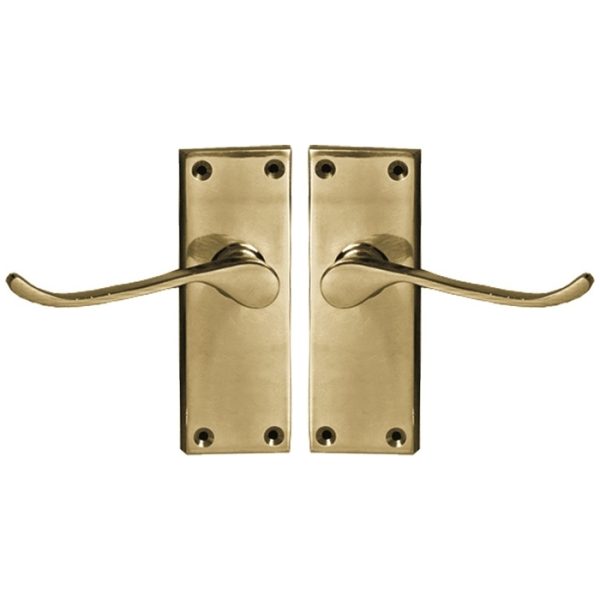 Lever Scroll Latch Victorian Brass 113mm X 40mm