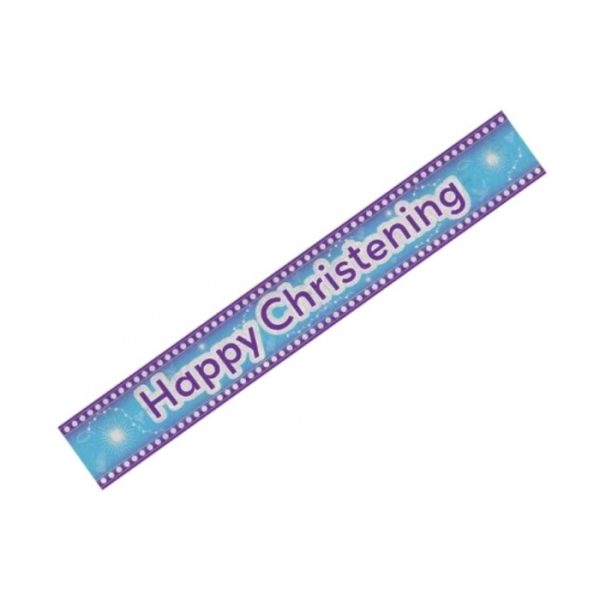 Happy Christening Foil Banner