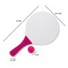 Wooden Beach Tennis Set: 3PC Bat & Ball Pink