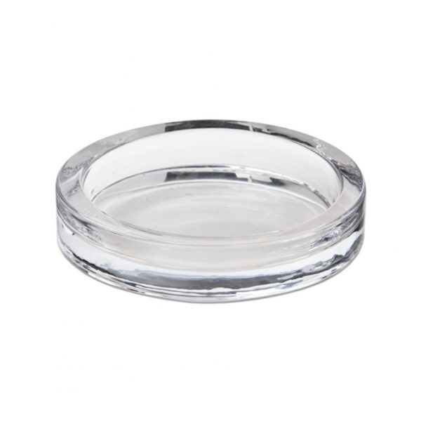 Round Glass Candle Holder Plate