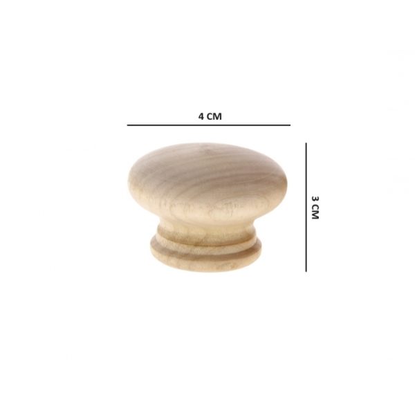 Varnished Pine Knobs- 40mm, Pack Of 2