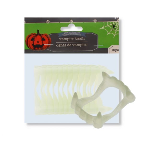 Glow In The Dark Vampire Teeth Pack Of 12