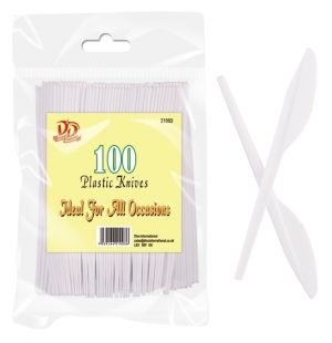 Plastic Knives White 100 pc