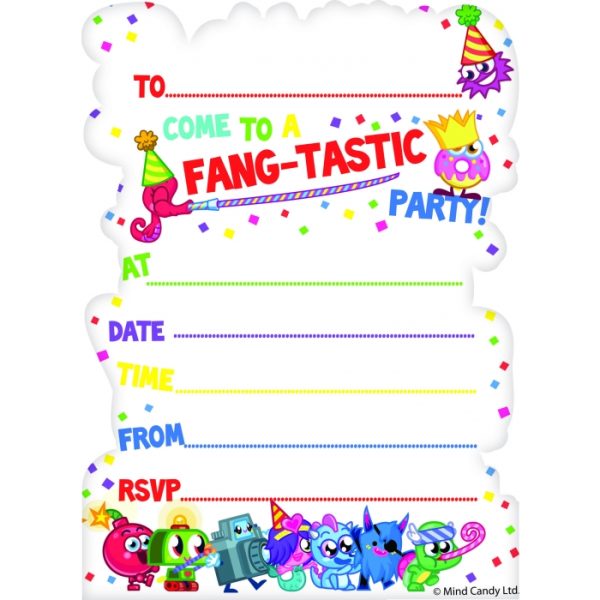 Moshi Monsters 6 Invite Cards With Envelopes