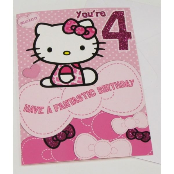 Hello Kitty Birthday Card Age 4