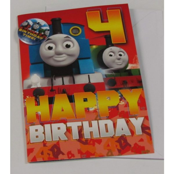 Thomas & Friends Birthday Card With Pixel- Age 4