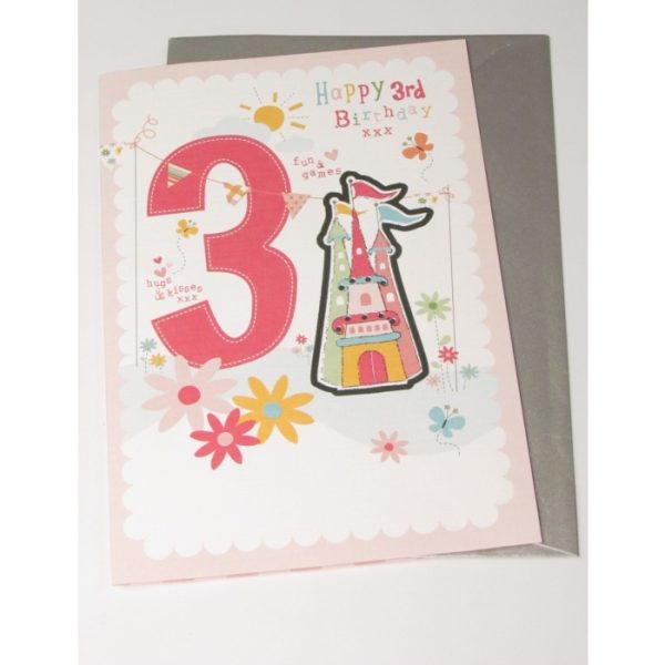 Pink Broccoli Fun & Games Birthday Card Age 3