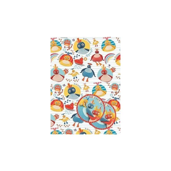 TWIRLYWOOS- 2 SHEETS OF GIFTWRAP & 2 TAGS