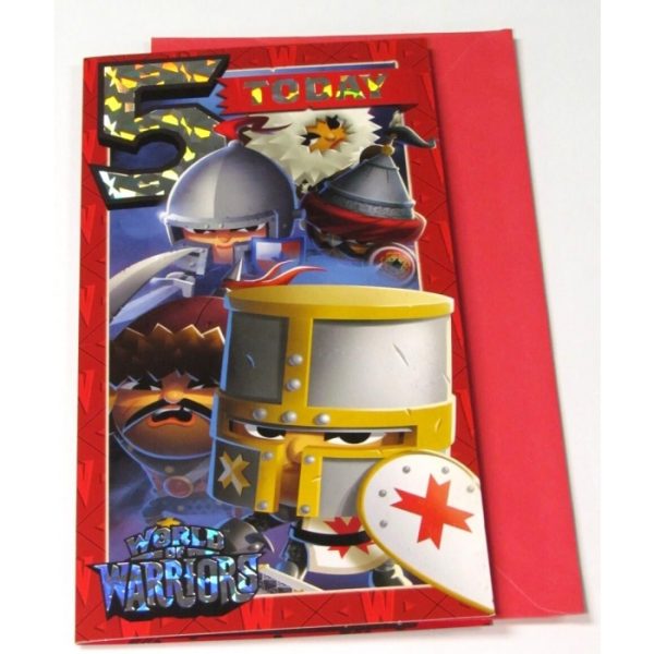 World Of Warriors Age 5 Birthday Card