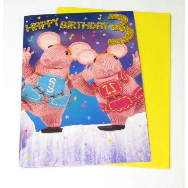 Tv Clangers Birthday Card- Age 3