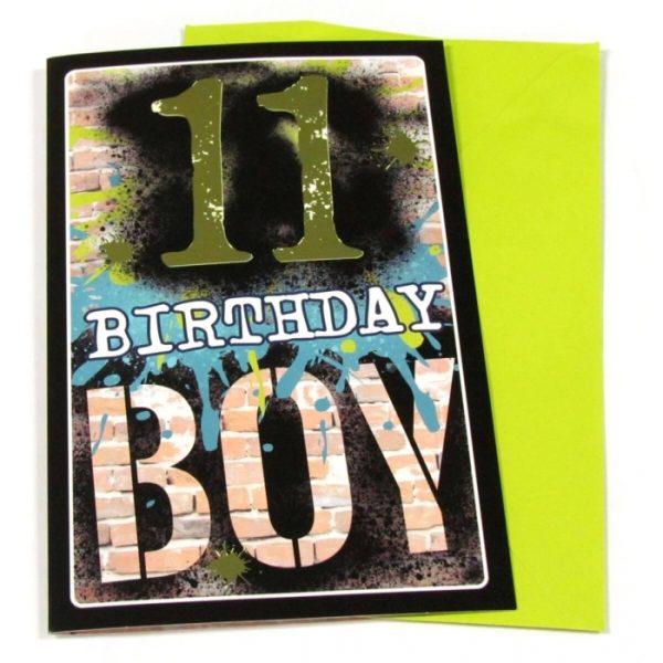 11 Yrs Boy Birthday Card- Graffiti