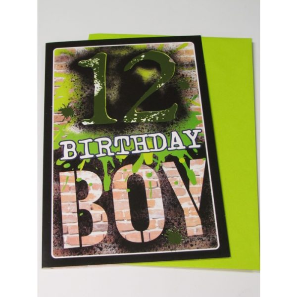 Graffiti Boy Birthday Card Age 12