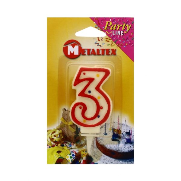 Birthday Cake Candle Age 3rd With Holder