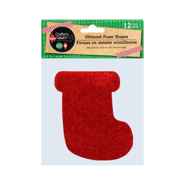 Christmas Glittered Foam Shapes