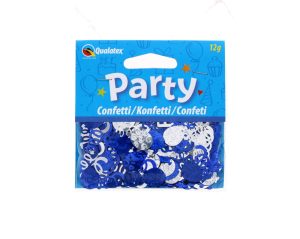 Party Confetti Swirls Blue/silver
