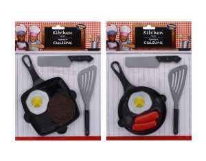 Frying Pan With Utensils Toy