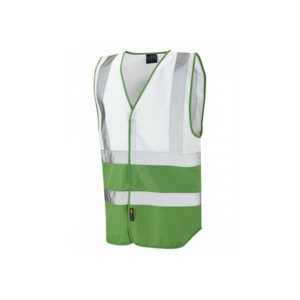 Pilton Waistcoat White/ Emerald Green Small