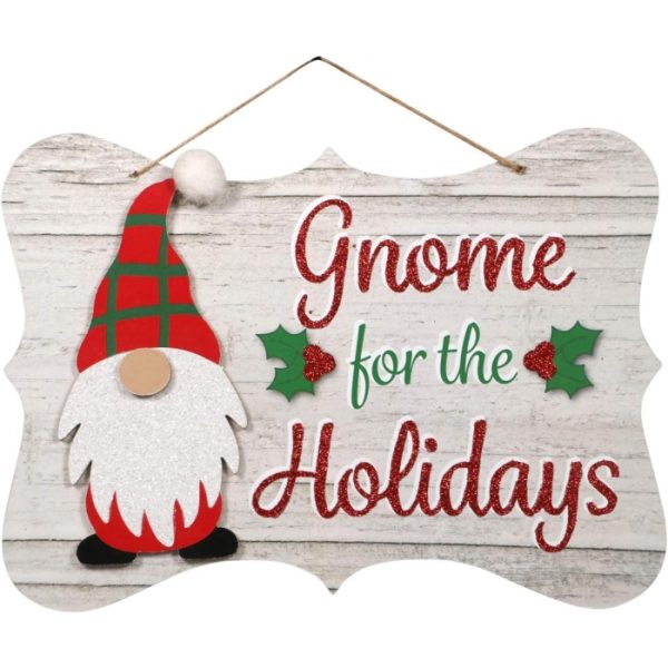 Hanging Christmas 3D Gnome Sign