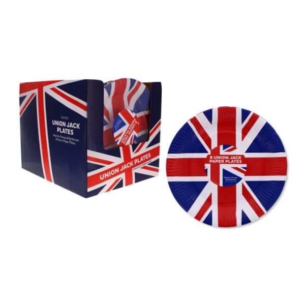 Union Jack Paper Plates Pack Of 8 British Decor