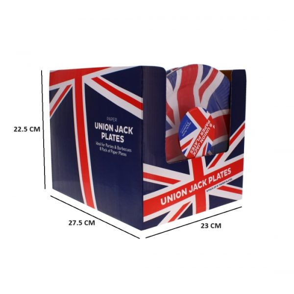 Union Jack Paper Plates Pack Of 8 British Decor