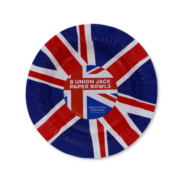 Union Jack Paper Bowls Pack Of 8